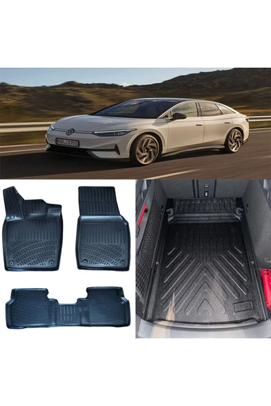 Rizline Volkswagen ID.7 Elektrikli 2023 Ve Sonrası 3D Paspas ve ALT Bagaj Havuzu Set ürün görseli 1