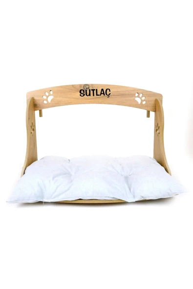 RealWood Özel Isimli Ahşap Pufidik Minderli Kedi-köpek Kalorifer/ Radyatör Petek Yatağı, ürün görseli 1