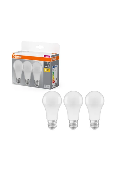 Osram Led 8W 2700K 806lm E27 Duy Sarı Işık 3'lü Ampul / 4099854046797 ürün görseli 1