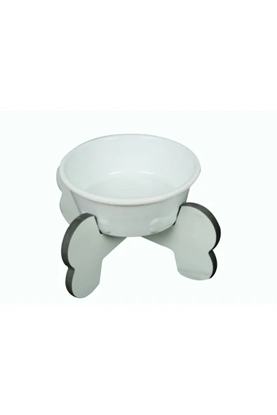RealWood Suya Dayanıklı, Ahşap,Tekli,Seramik Kaseli Kedi-Küçük Irk Köpek Mama ve Su Kabı Stantı- 400 ml. ürün görseli 1