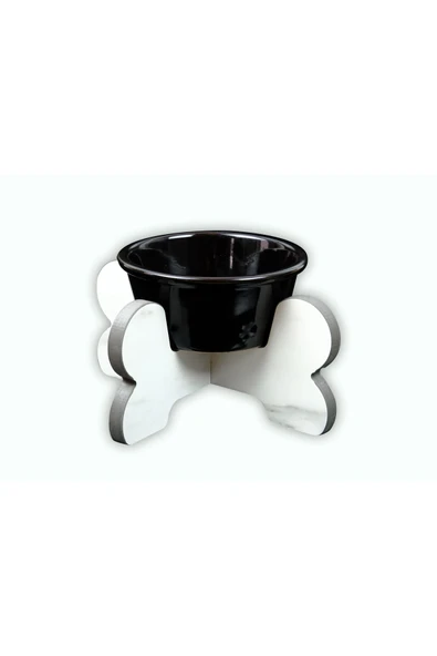 RealWood Suya Dayanıklı, Ahşap,Tekli,Seramik Kaseli Kedi-Küçük Irk Köpek Mama ve Su Kabı Stantı- 400 ml. ürün görseli 1