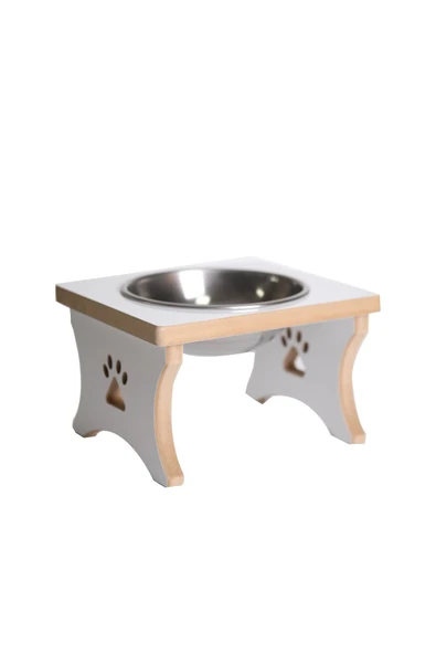 RealWood Ahşap Kaseli Tekli Büyük Irk Köpek Su-mama Standı ürün görseli 1