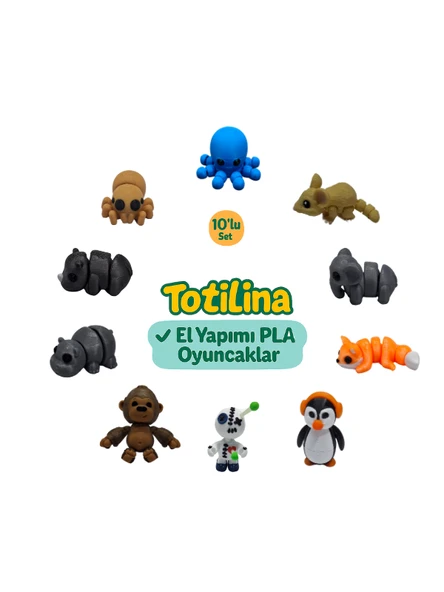 10'lu set (ahtapot fare fil tilki penguen voodoo goril hipopotam…) ürün görseli 1