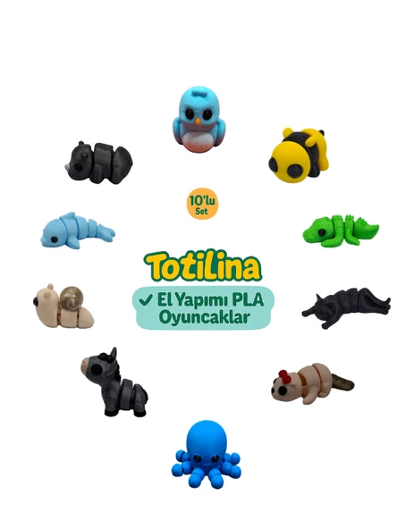 10'lu set (Kuş Arı Timsah Kedi Su samuru Ahtapot Eşek Salyangoz…) ürün görseli 1