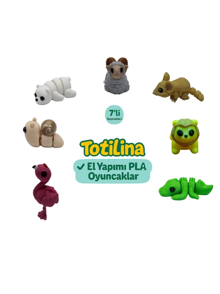 7'li set (koç Fare Aslan Timsah Flamingo Salyangoz Ayı…) ürün görseli 1