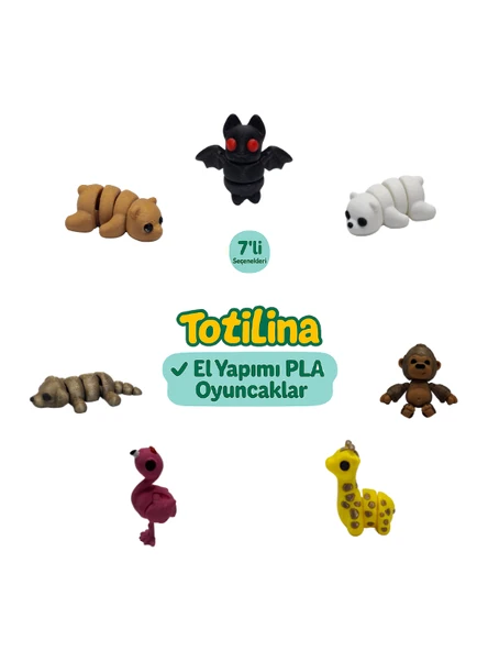 7'li set (Yarasa Ayı Goril Zürafa Flamingo Köpek Ayı…) ürün görseli 1