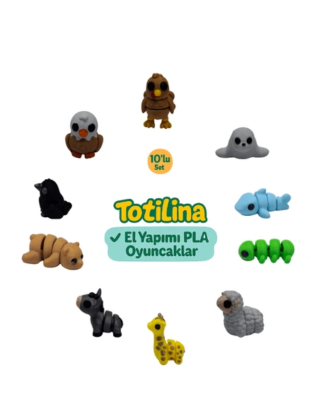 10'lu set (hindi fok köpek balığı tırtıl koyun zürafa eşek ayı…) ürün görseli 1