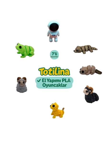 7'li set (Astranot Köpek Su samuru koç Puma koç Kurbağa…) ürün görseli 1