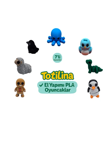 7'li set (Ahtapot Kuş Dinozor Penguen Kurabiye adam Koyun Karga…) ürün görseli 1