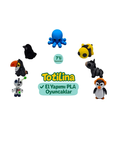 7'li set (ahtapot arı eşek penguen voodoo tukan kuşu karga…) ürün görseli 1