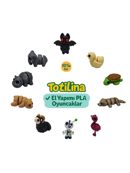 10'lu set (yarasa ördek kaplumbağa köpek flamingo voodoo koç…) ürün görseli 1