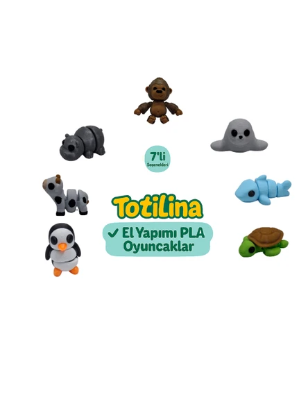 7'li set (goril fok köpek balığı kaplumbağa penguen inek hipopotam…) ürün görseli 1