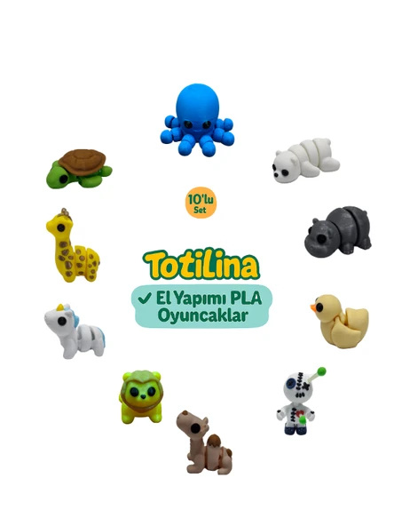 10'lu set (Ahtapot Ayı Hipopotam Ördek Voodoo Deve Aslan Unicorn…) ürün görseli 1