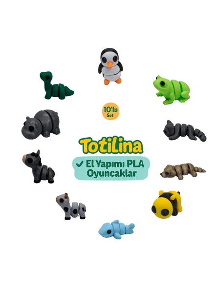 10'lu set (penguen kurbağa kedi köpek arı köpek balığı inek eşek…) ürün görseli 1