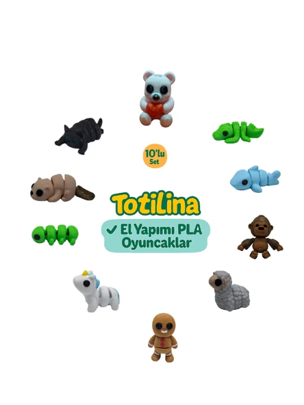 10'lu set (ayı timsah köpek balığı goril koyun kurabiye adam…) ürün görseli 1