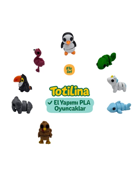 8'li set (penguen bukalemun unicorn köpek balığı hindi fil…) ürün görseli 1