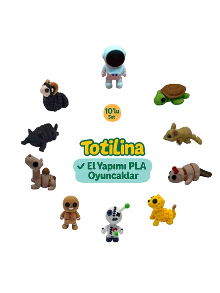 10'lu set (astronot kaplumbağa fare su samuru puma voodoo…) ürün görseli 1