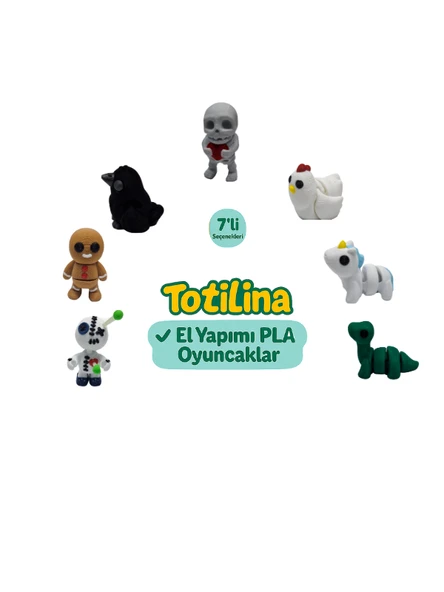 7'li set (iskelet tavuk unicorn dinozor voodoo kurabiye adam karga…) ürün görseli 1