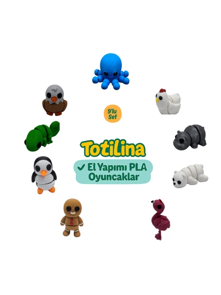 10'lu set (ahtapot tavuk hipopotam ayı flamingo kurabiye adam…) ürün görseli 1
