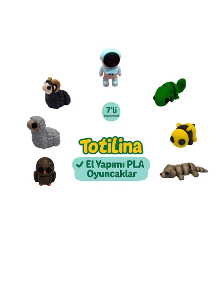 7'li set (astronot bukalemun arı köpek baykuş koyun koç…) ürün görseli 1