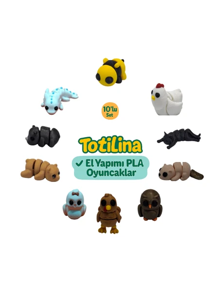 10'lu set (arı tavuk kedi su samuru baykuş hindi kuş ayı gergedan…) ürün görseli 1