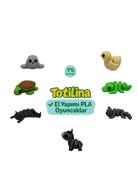 7'li set (Ördek Timsah Kedi Eşek Kedi Kaplumbağa Fok…) ürün görseli 1