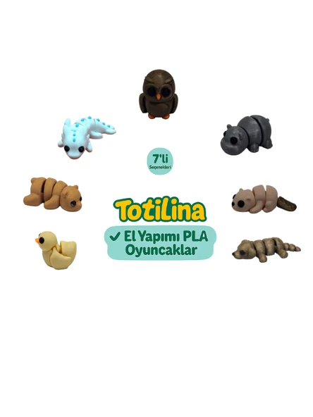 7'li set (Baykuş Hipopotam Su samuru Köpek Ördek Ayı aksolotl…) ürün görseli 1
