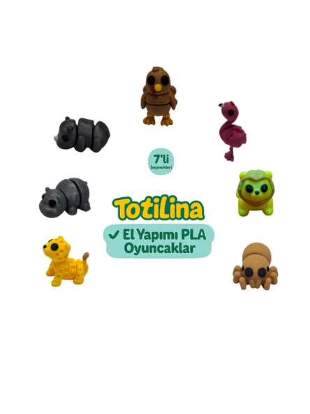 7'li set (Hindi Flamingo Aslan Örümcek Puma Hipopotam Gergedan…) ürün görseli 1