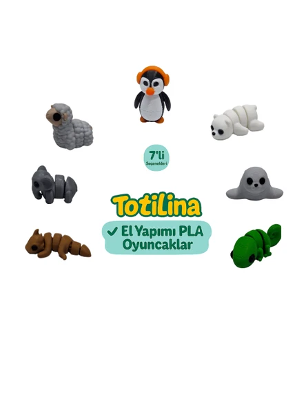 7'li set (Penguen Ayı Fok Bukalemun Ejderha Fil Koyun…) ürün görseli 1