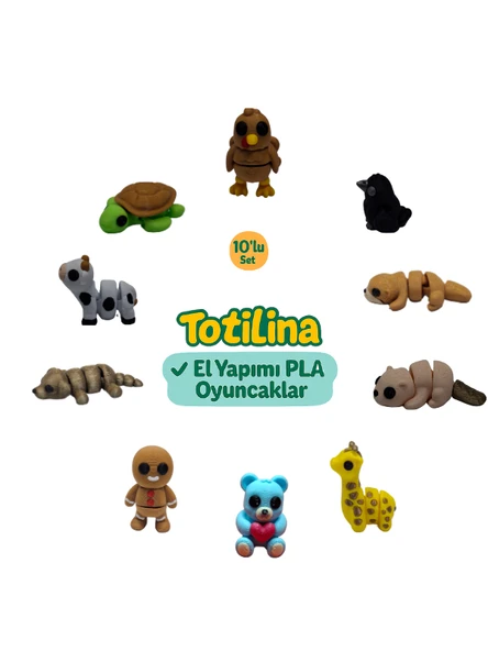 10'lu set (hindi karga su samuru zürafa ayı kurabiye adam köpek…) ürün görseli 1
