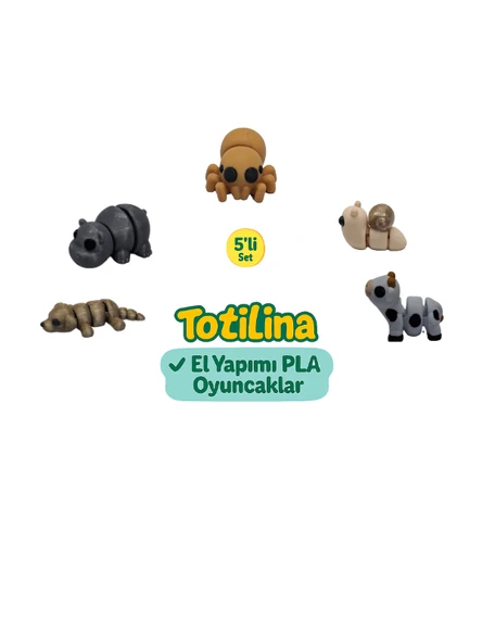 5'li set (örümcek salyangoz inek köpek hipopotam…) ürün görseli 1