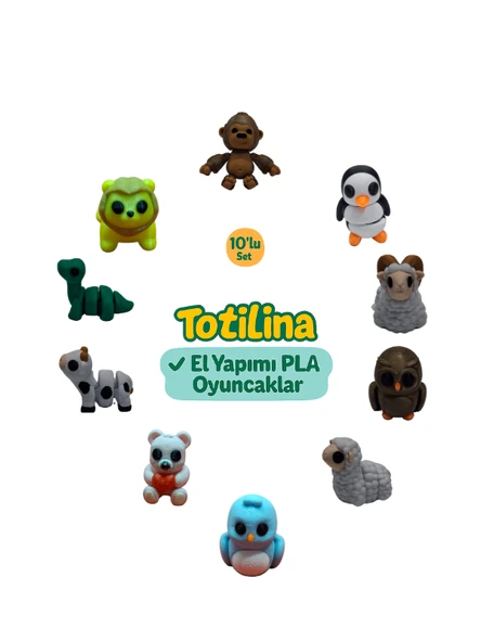 10'lu set (goril penguen koç baykuş koyun kuş ayı inek dinozor…) ürün görseli 1