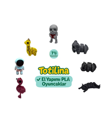 7'li set (iskelet fil gergedan kedi flamingo astronot zürafa…) ürün görseli 1