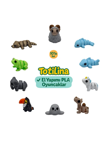 10'lu set (koç Yunus Köpek balığı Unicorn Deve Fok Tukan kuşu Fil…) ürün görseli 1