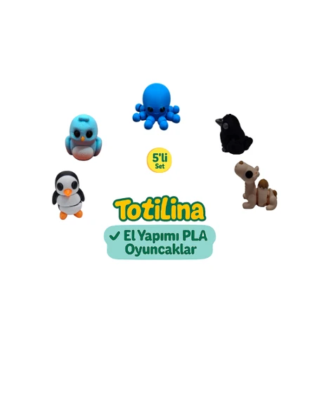 5'li set (ahtapot karga deve penguen kuş…) ürün görseli 1