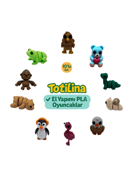 10'lu set (hindi ayı dinozor salyangoz kartal flamingo penguen…) ürün görseli 1