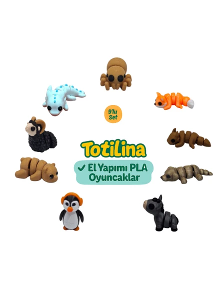 10'lu set (örümcek tilki ejderha köpek eşek penguen ayı koç…) ürün görseli 1