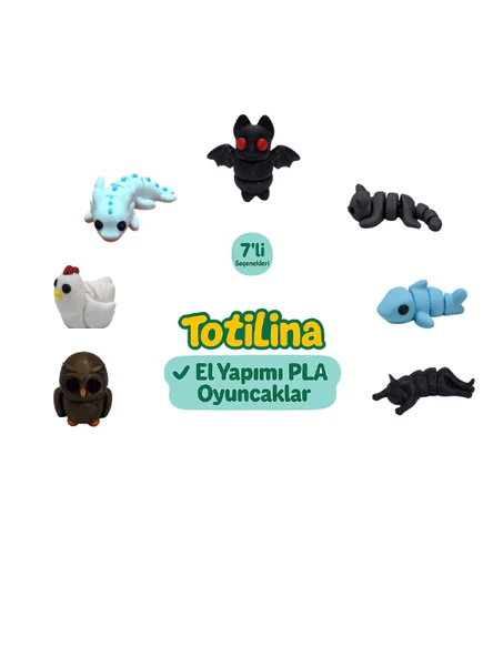 7'li set (yarasa kedi köpek balığı kedi baykuş tavuk aksolotl…) ürün görseli 1
