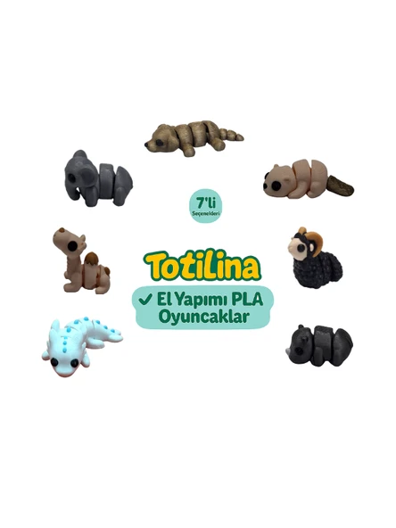 7'li set (Köpek Su samuru koç Gergedan aksolotl Deve Fil…) ürün görseli 1