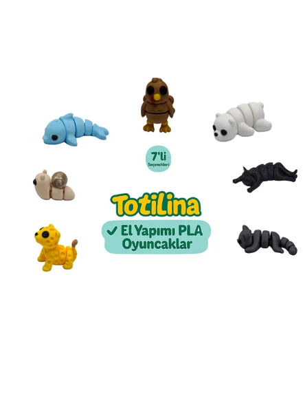 7'li set (Hindi Ayı Kedi Kedi Puma Salyangoz Yunus…) ürün görseli 1