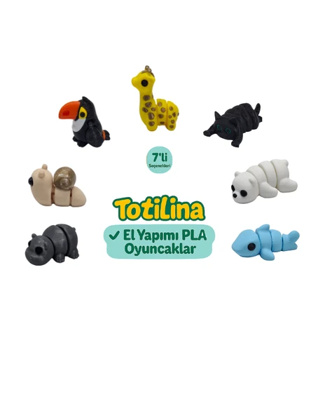 7'li set (zürafa kedi ayı köpek balığı hipopotam salyangoz…) ürün görseli 1
