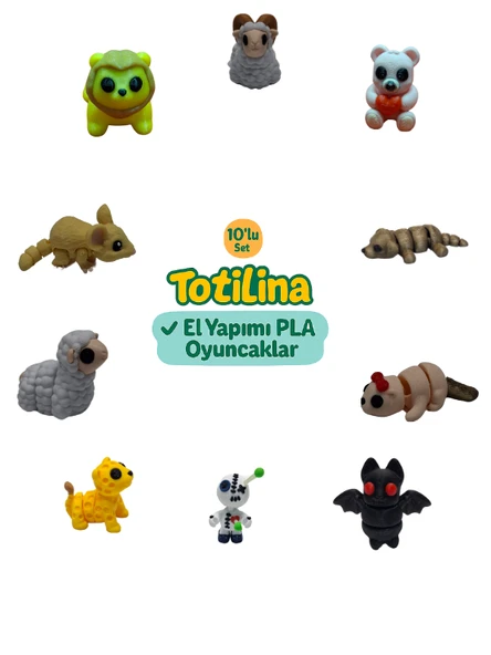 10'lu set (koç ayı köpek su samuru yarasa voodoo puma koyun fare…) ürün görseli 1