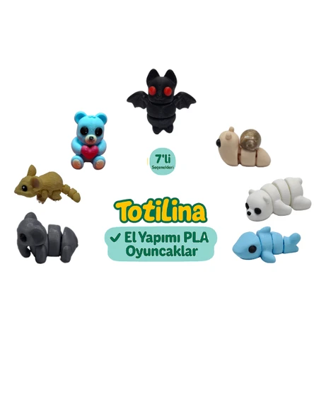 7'li set (yarasa salyangoz ayı köpek balığı fil fare ayı…) ürün görseli 1