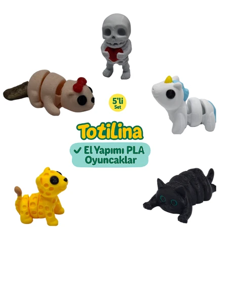 5'li set (iskelet unicorn kedi puma su samuru…) ürün görseli 1