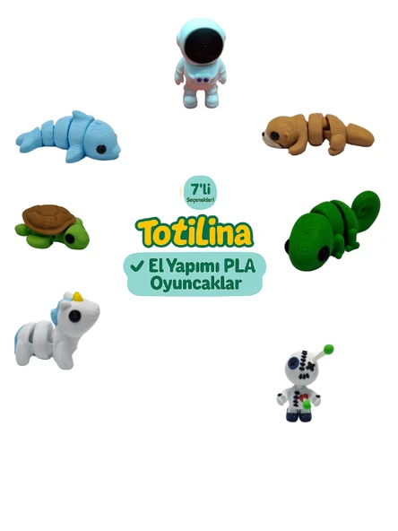 7'li set (astronot su samuru bukalemun voodoo unicorn kaplumbağa…) ürün görseli 1