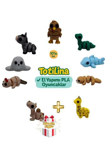 10'lu set (hindi dinozor köpek balığı zürafa deve su samuru fok…) ürün görseli 1