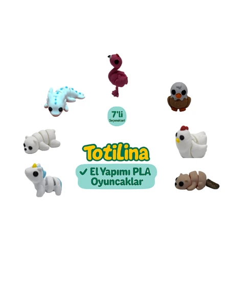 7'li set (flamingo kartal tavuk su samuru unicorn ayı aksolotl…) ürün görseli 1