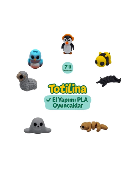 7'li set (penguen arı kedi su samuru fok koyun kuş…) ürün görseli 1