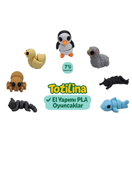 7'Li set (penguen koyun kedi köpek balığı kedi örümcek ördek…) ürün görseli 1