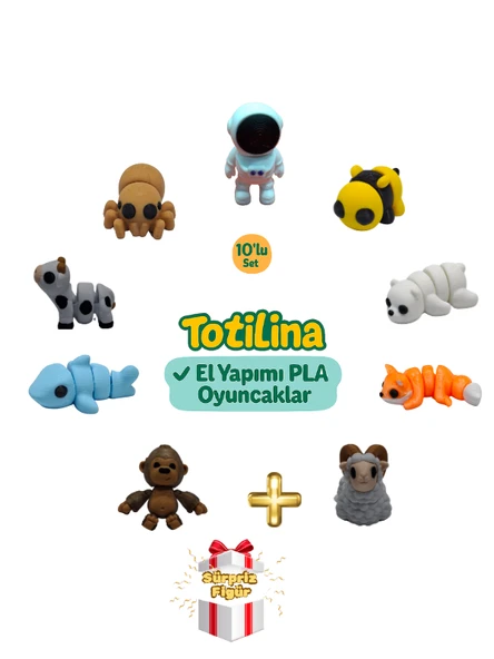 10'lu set (astroot arı ayı tilki koç goril köpek balığı inek…) ürün görseli 1